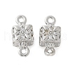 Brass Micro Pave Cubic Zirconia Connector Charms KK-U056-18P-1
