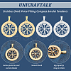 Unicraftale 6Pcs 2 Colors 304 Stainless Steel Norse Viking Compass Amulet Pendants STAS-UN0038-27-6