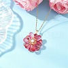 Glass Pendant Necklaces NJEW-MZ00112-3