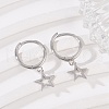 Star 925 Sterling Silver Hoop Earrings for Women EJEW-G427-02P-2