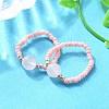 Natural Rose Quartz Stretch Rings RJEW-JR00255-03-3