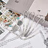 SUNNYCLUE 12Pcs Tibetan Style Alloy Bookmarks Findings with Hole PALLOY-SC0004-30-4
