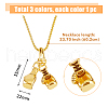 FIBLOOM 3Pcs 3 Colors Stainless Steel Boxing Glove Pendant Necklaces Set with Box Chains for Men NJEW-FI0001-25-2