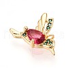 Brass Micro Pave Cubic Zirconia Charms KK-N261-11G-2