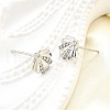 Brass Micro Pave Clear Cubic Zirconia Stud Earrings EJEW-M103-08P-3