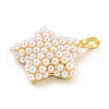 Rack Plating Brass & ABS Plastic Imitation Pearl Pendants X-KK-N255-03C-G-RS-2
