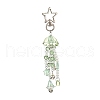 Flower Glass & Plastic Pearl & Alloy Pendant Decorations HJEW-JM03433-1