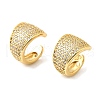 Brass Micro Pave Clear Cubic Zirconia Cuff Earrings EJEW-K309-04G-4