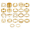 22Pcs Alloy with Plastic Pearl Finger Rings WGEFB3C-02-4