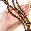 Natural Frosted Tiger Eye Round Bead Strands G-M064-8mm-02-4