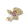 Glass Seed Beaded Angel Pendants PALLOY-MZ00652-03-4