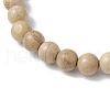 Natural Wood & Green Aventurine Round Beaded Stretch Bracelets for Women BJEW-JB11929-01-4