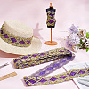 10 Yards Polyester Ribbon with Paillettes OCOR-WH0082-202B-5
