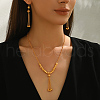 Iron Round Beaded Tassel Necklaces & Earrings Sets for Women's Parties YL3533-3