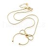 304 Stainless Steel Bowknot Pendant Snake Chain Necklaces for Women NJEW-R014-01G-2