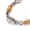 Vacuum Plating 304 Stainless Steel Oval Link Chains Necklace STAS-E160-16GP-2