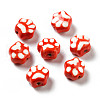 Handmade Printed Porcelain Beads PORC-F005-02C-1