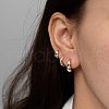 3 Pcs Elegant S925 Sterling Silver Oval Hoop Earrings ER3464-1-6