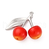 Brass & Plastic Cherry Pendants KK-I276-18P-2