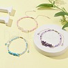3Pcs 3 Style Natural Mixed Gemstone Chips & Glass Seed Braided Bead Bracelets Sets BJEW-JB09573-2