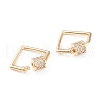 Brass Micro Pave Clear Cubic Zirconia Screw Carabiner Lock Charms KK-F814-33G-2