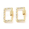 Brass Micro Pave Cubic Zirconia Screw Carabiner Lock Charms KK-M206-12G-01-1