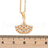 Ginkgo Leaf Brass Micro Pave Cubic Zirconia Pendant Neckalces NJEW-C076-26G-5