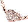 Rack Plating Brass Micro Pave Cubic Zirconia Silder Bracelets BJEW-P341-03RG-2