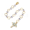 7Pcs Cross & Butterfly Alloy Enamel Knitting Row Counter Chains & Locking Stitch Markers Kits HJEW-JM01336-3