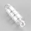Silver Color Plated Brass Magnetic Clasps with Loops X-KK-MC026-S-1