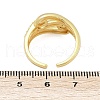 Brass Micro Pave Cubic Zirconia Open Cuff Ring for Women RJEW-F177-03GP-12-5