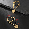 Stainless Steel Tassel Heart with LOVE Hoop Earrings VU5295-6