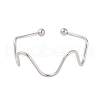 Non-Tarnish 304 Stainless Steel Irregular Circle Open Cuff Bangles STAS-S125-09P-2