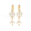 925 Sterling Silver Micro Pave Clear Cubic Zirconia Earrings EJEW-U013-02G-1