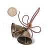 Iron Bell & Tibetan Style Alloy Pendant Decorations HJEW-JM03370-02-3