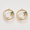Brass Micro Pave Cubic Zirconia Charms KK-N216-28A-1