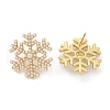 Snowflake Brass & ABS Imitation Pearl Stud Earrings EJEW-M077-03G-2