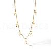 Stainless Steel & Resin Imitation Pearl Teardrop Bib Necklaces for Women PW-WG00361-01-1