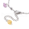 Synthetic Crackle Quartz Chips & 304 Stainless Steel Charm Bracelet for Women BJEW-JB09331-6