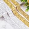 7.5 Yards Polyester Jacquard Flower Ribbon OCOR-WH0088-84F-4