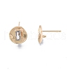 Brass Clear Cubic Zirconia Stud Earring Findings KK-G432-22G-3