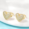 Brass Micro Pave Clear Cubic Zirconia Cuff Earrings EJEW-Q045-06G-5