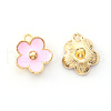 Light Gold Plated Alloy Enamel Pendants ENAM-R136-16B-2