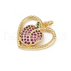 Brass Micro Pave Cubic Zirconia Pendants KK-S528-17G-2