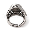 Oval Synthetic Turquoise Cuff Rings RJEW-B107-12AS-01-3