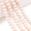 Electroplate Opaque Solid Color Glass Beads Strands X1-EGLA-A034-P8mm-L20-4