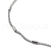 304 Stainless Steel Column Beaded Curb Chains NJEW-D045-08P-3