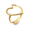 Hollow Heart 304 Stainless Steel Adjustable Open Cuff Rings for Women RJEW-M103-01A-G-2