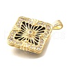 Brass Micro Pave Cubic Zirconia Acrylic Pendants ZIRC-D275-02G-03-2