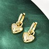 Brass Micro Pave Clear Cubic Zirconia Hoop Earrings EJEW-S275-01G-2